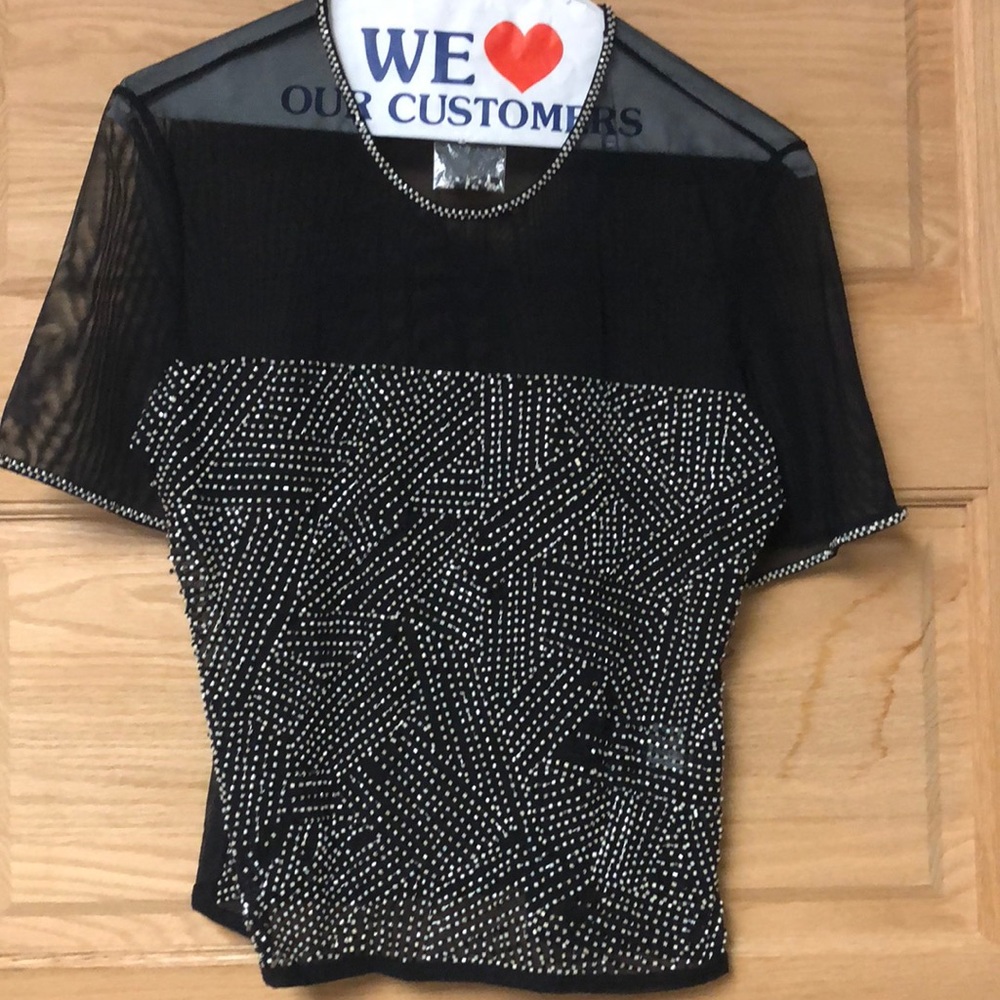Milos Black Beaded Top